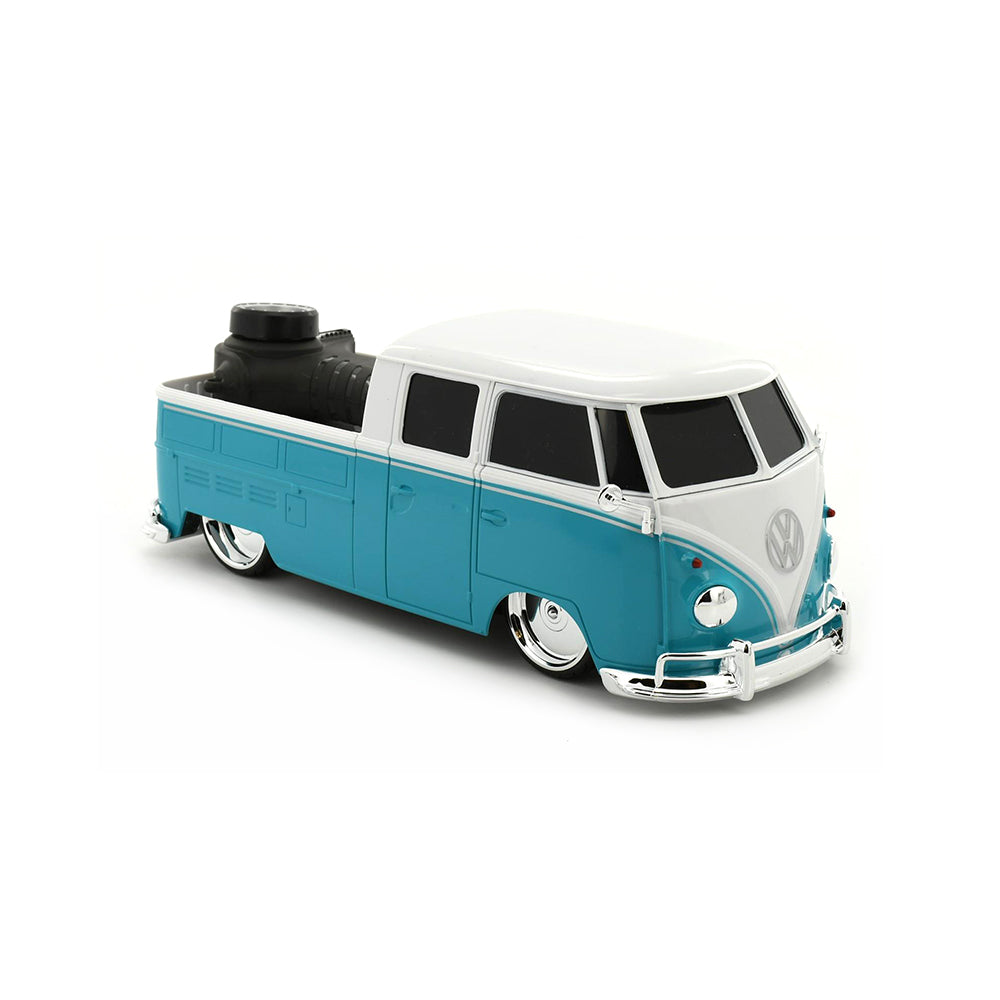 Maisto Tech Licensed 1:16 Scale 27Mhz Volkwagen Type 2 With Surf Board Remote Control Car Blue