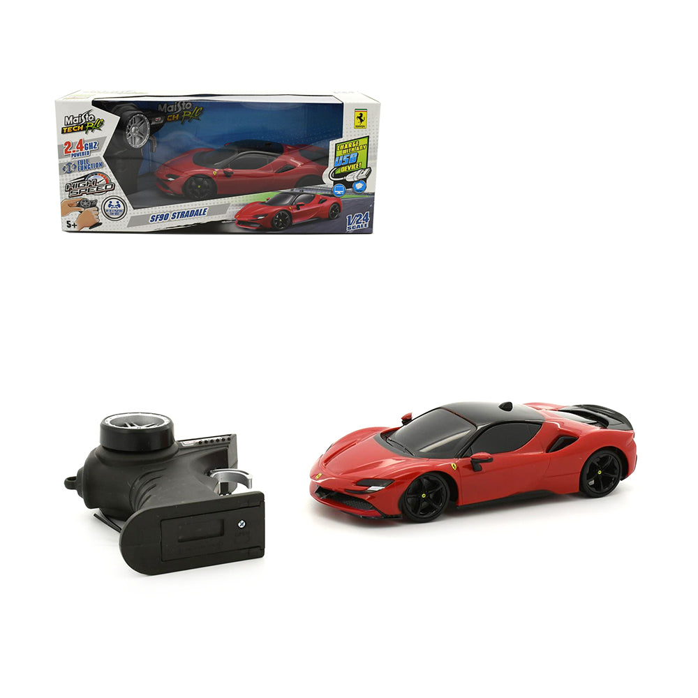 Maisto Tech Licensed 1:24 Scale 2020 Ferrari SF 90 Stradale Remote Control Car Red