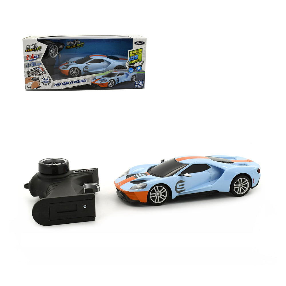 Maisto Tech Licensed 1:24 Scale 2019 Ford GT Heritage Remote Control Car Blue