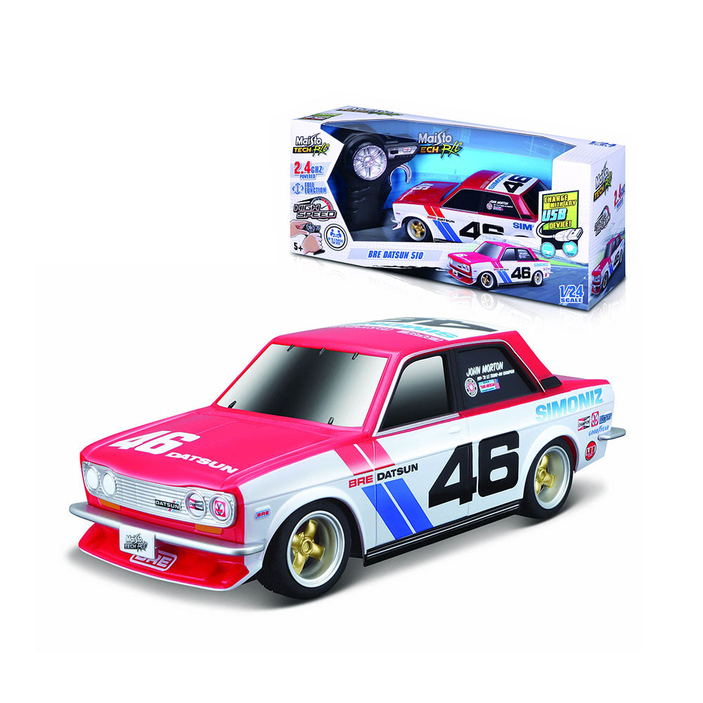 Maisto Tech Licensed 1:24 Scale 2.4Ghz BRE Datsun 510 #46 Remote Control Car Multicolor