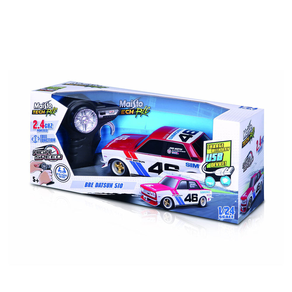 Maisto Tech Licensed 1:24 Scale 2.4Ghz BRE Datsun 510 #46 Remote Control Car Multicolor