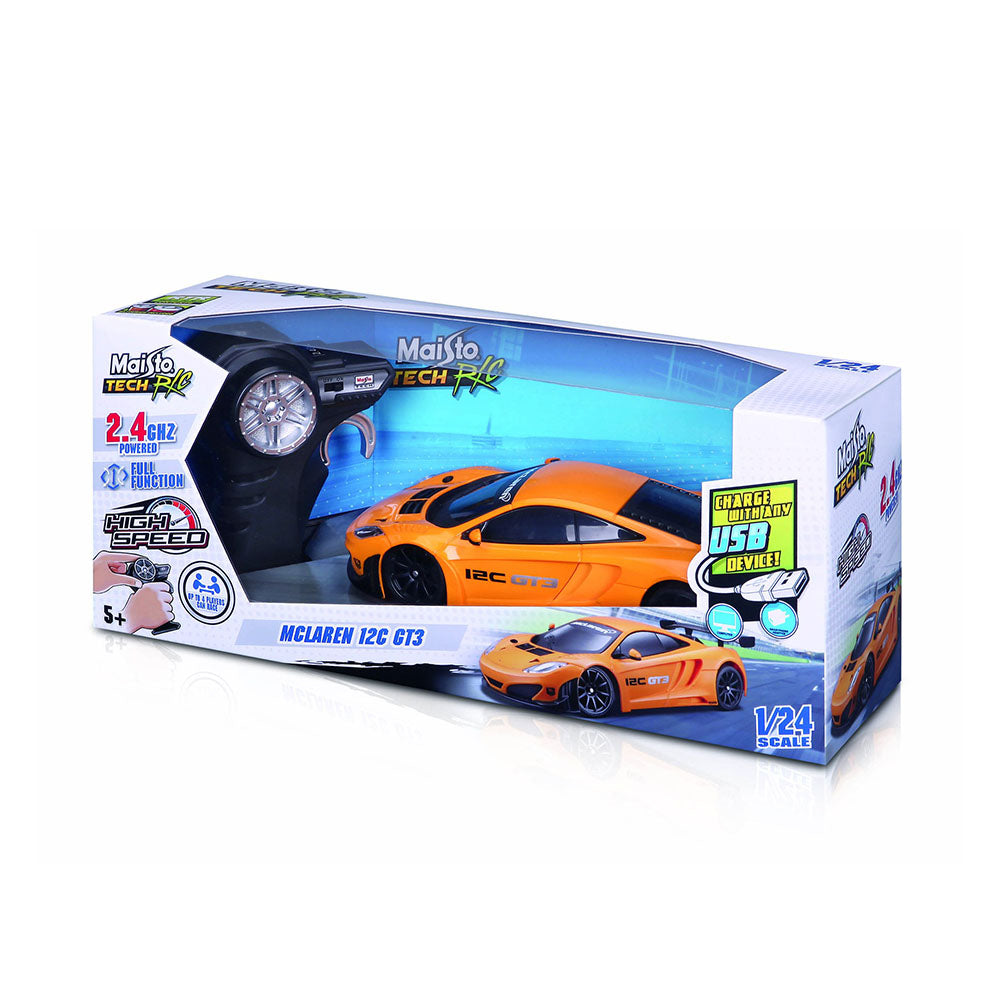 Maisto Tech Licensed 1:24 Scale McLaren MP4-12C GT3 Remote Control Car Orange