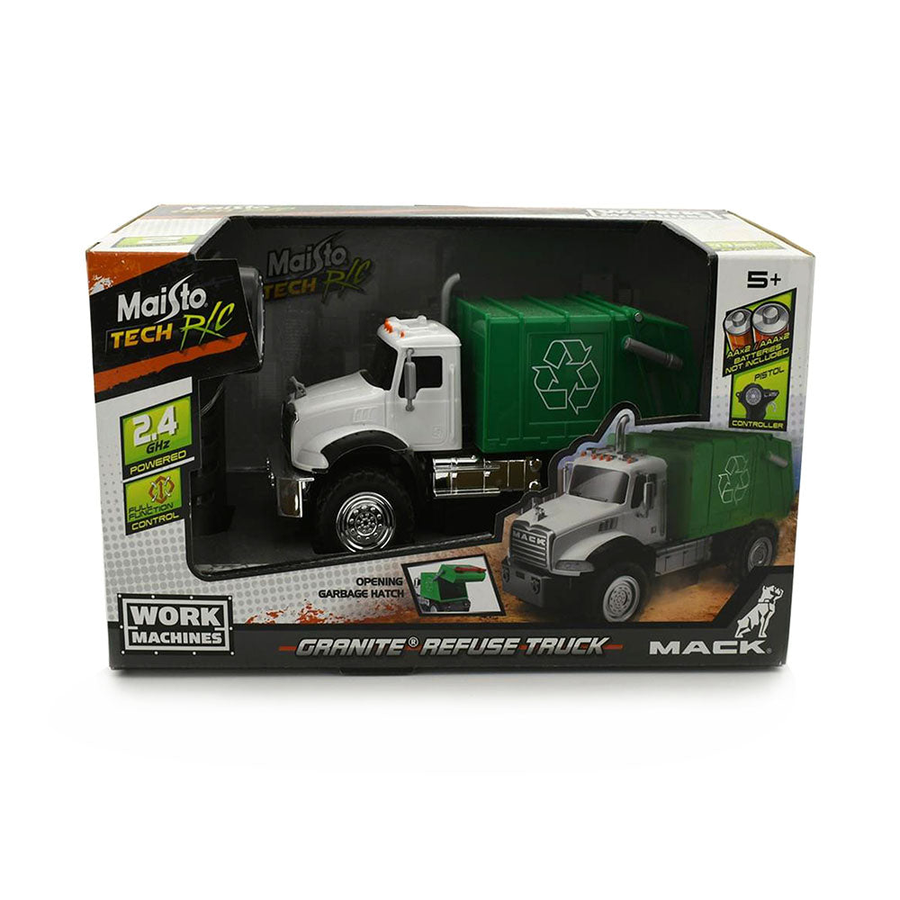 Maisto Tech Licensed 2.4 Ghz Work Machines Mack Granite Refuse Radio Controlled Truck Green