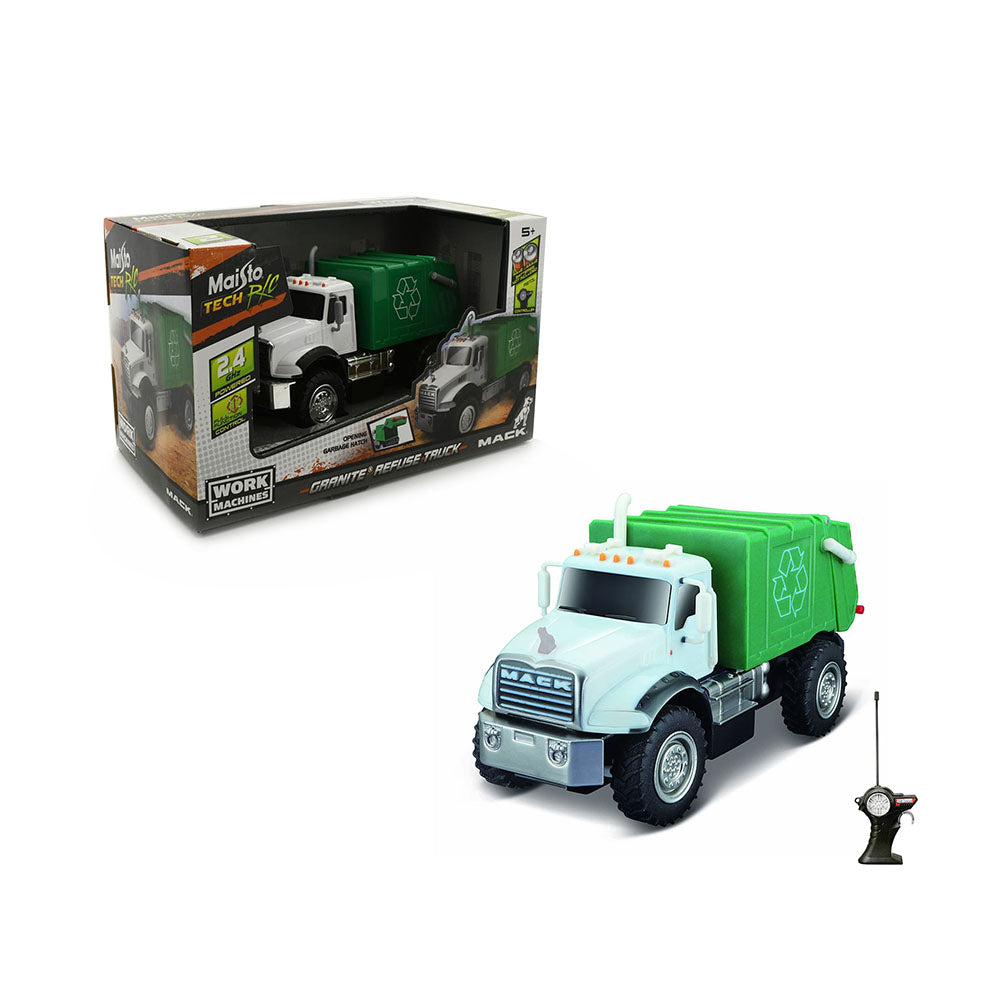 Maisto Tech Licensed 2.4 Ghz Work Machines Mack Granite Refuse Radio Controlled Truck Green