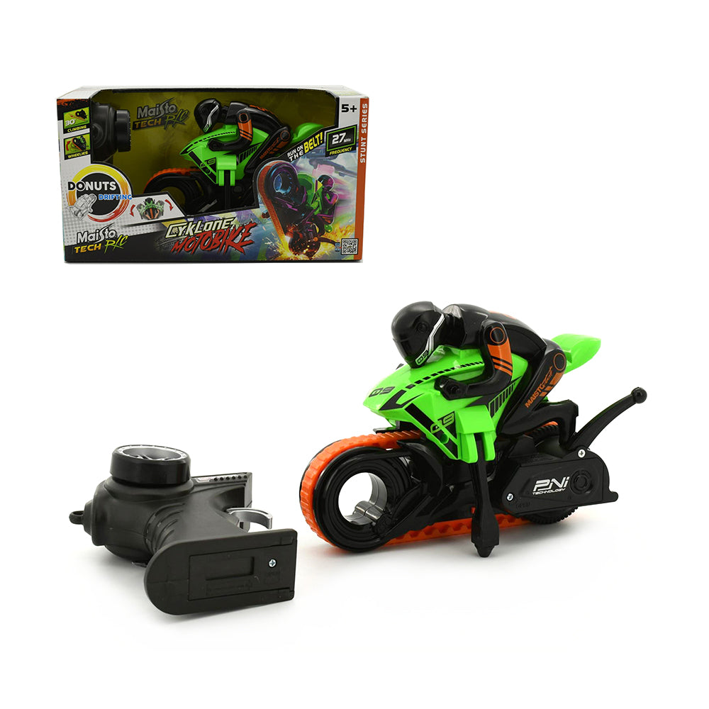 Maisto Tech Licensed Remote Control Cyklone Stunt Motorcycle Green Kids Toy