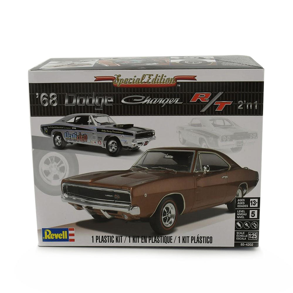 Revell 1:25 Scale 1968 Dodge Charger R/T Muscle Car Vintage Drag Racer Maroon