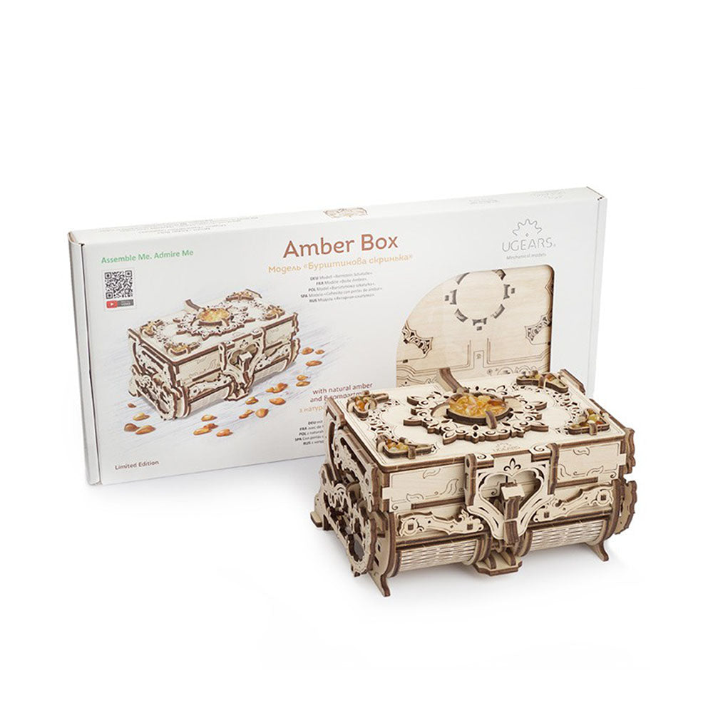 Made in Ukraine UGears The Amber Box Wooden Model Kit 3D mechanical Model Wooden