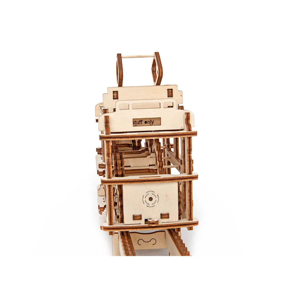 Made in Ukraine UGears DIY Wooden Self Propelled 3D Puzzle Tram On Rails Kit