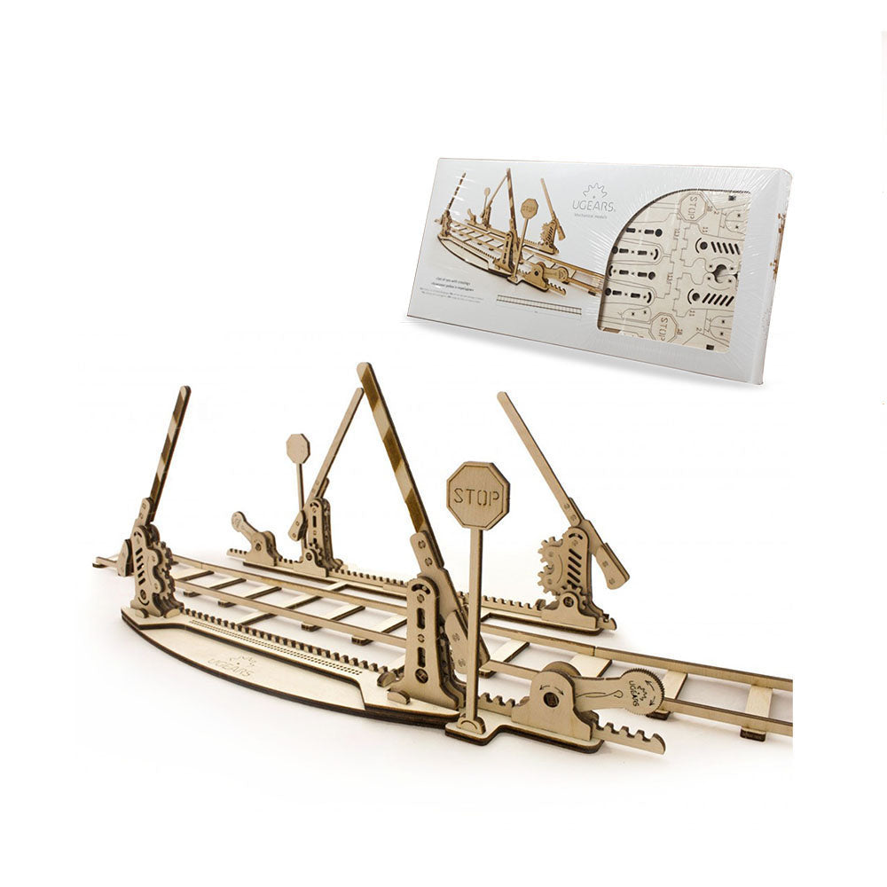 Ukraine Made Ugears 3D Mechanical Model Set Of Rails W/ Crossing Wooden Puzzles