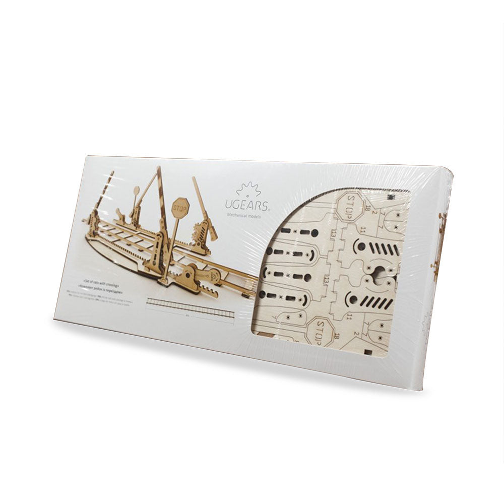 Ukraine Made Ugears 3D Mechanical Model Set Of Rails W/ Crossing Wooden Puzzles