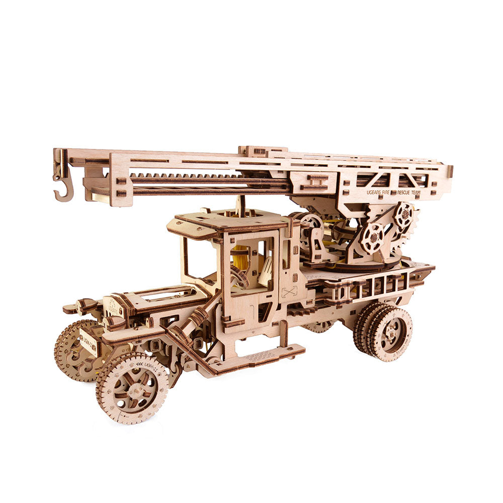 Ukraine Made UGears Fire Truck With Ladder Wooden Made Of Sustainable Materials