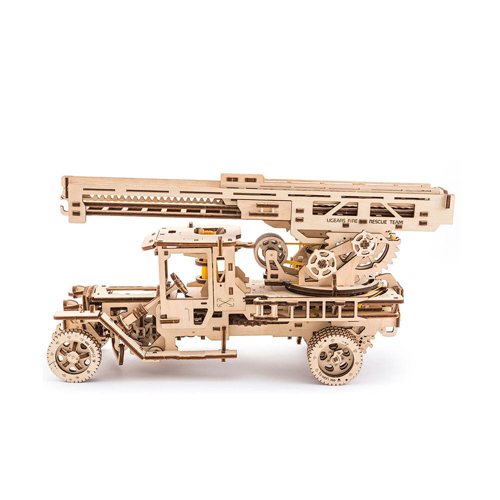 Ukraine Made UGears Fire Truck With Ladder Wooden Made Of Sustainable Materials
