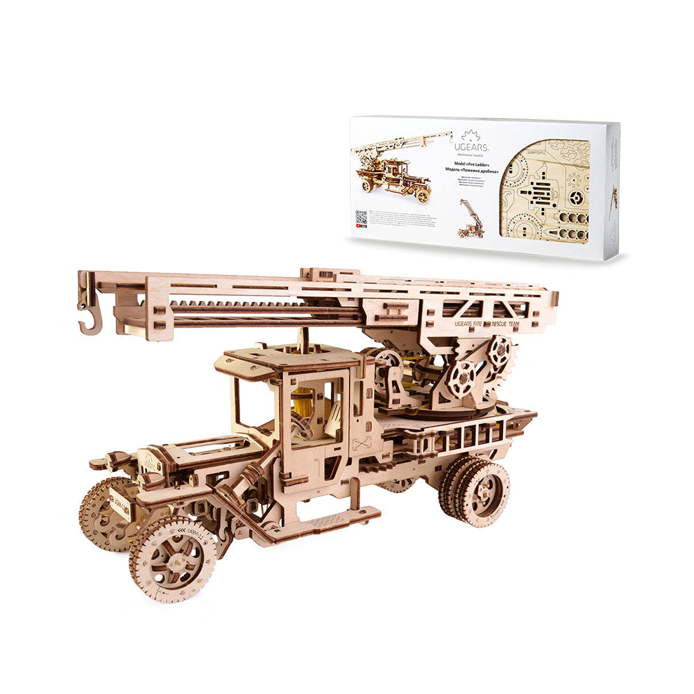 Ukraine Made UGears Fire Truck With Ladder Wooden Made Of Sustainable Materials