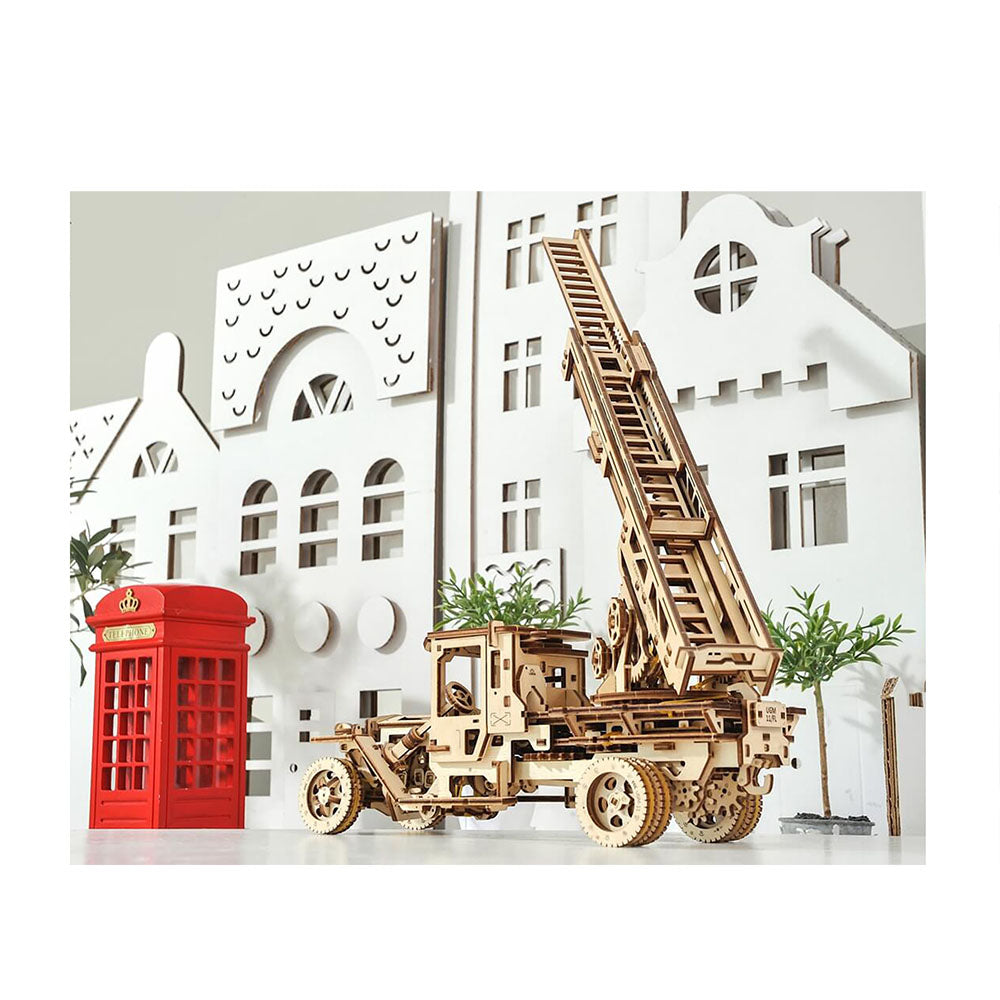 Ukraine Made UGears Fire Truck With Ladder Wooden Made Of Sustainable Materials