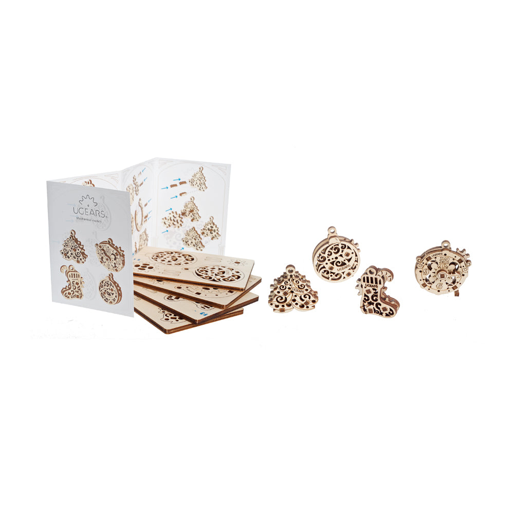 Made in Ukraine UGears Fidgets Happy New Gear Set of 4 Models Wooden Ornament