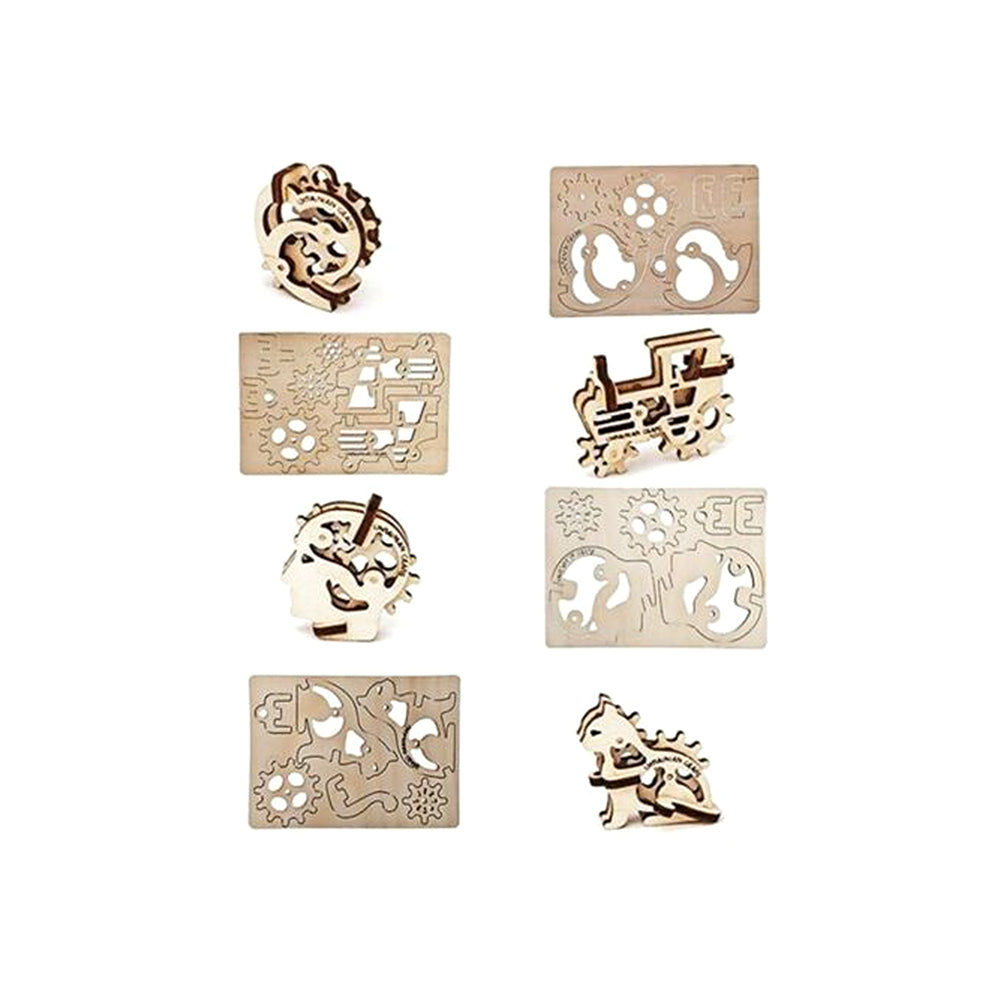 Ukraine Made UGears Fidgets Tribics 4 Miniature Models In Each Set Wooden Puzzle