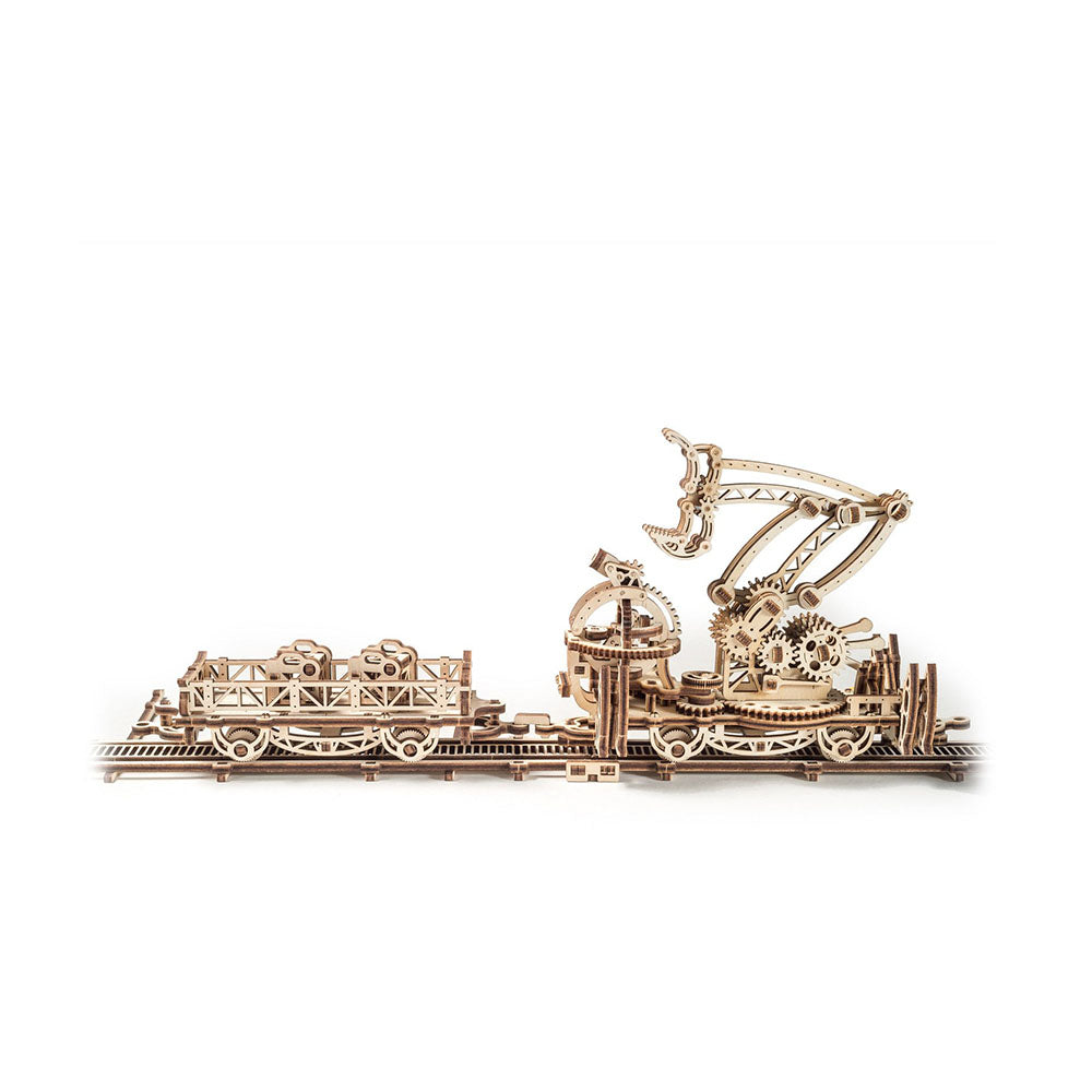 Ukraine Made UGears Wooden Self Propelled 3D Puzzle Rail Mounted Manipulator Kit