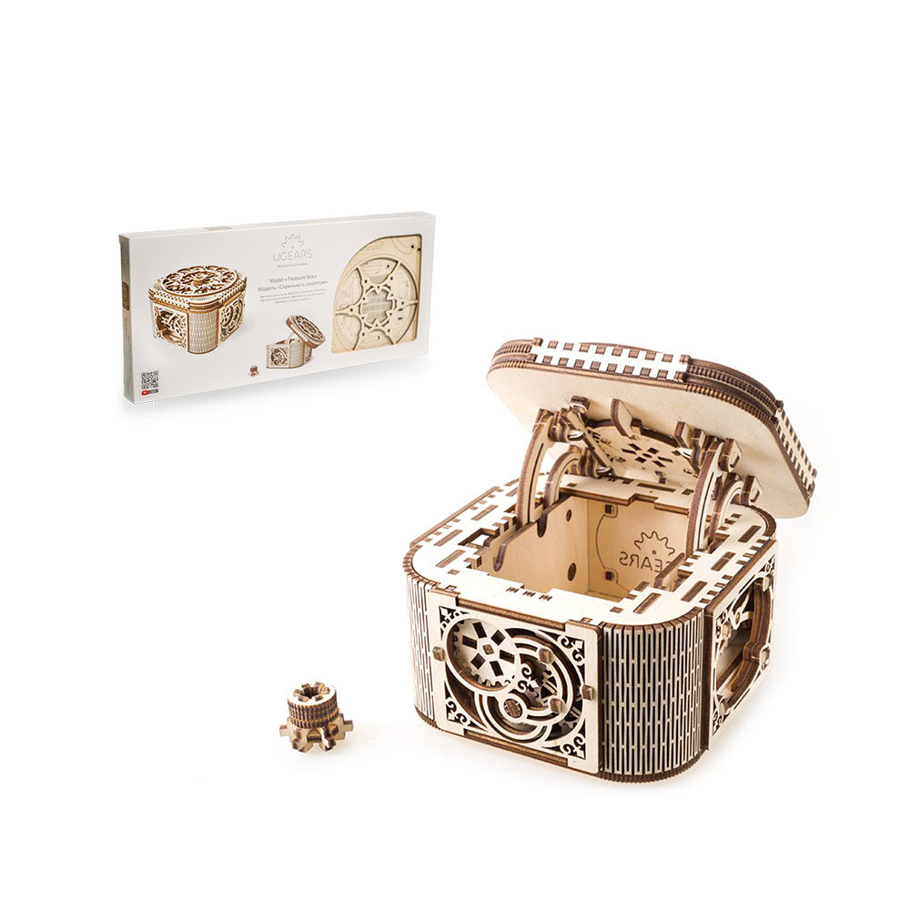 Made in Ukraine UGears Treasure Box Wooden Building 3D Puzzle Model Plywood
