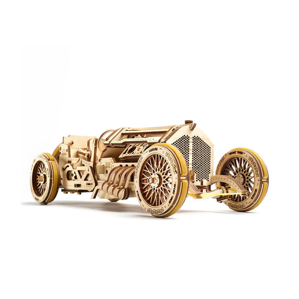 Made in Ukraine UGears Wooden Self Propelled Puzzle U-9 Grand Prix Racing Car