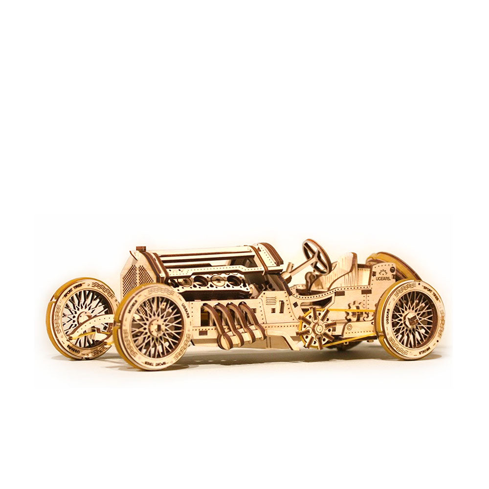 Made in Ukraine UGears Wooden Self Propelled Puzzle U-9 Grand Prix Racing Car
