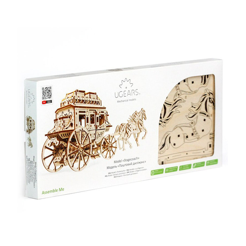 Made in Ukraine UGears Stagecoach 3D Puzzle Mechanical Wooden Model Kit