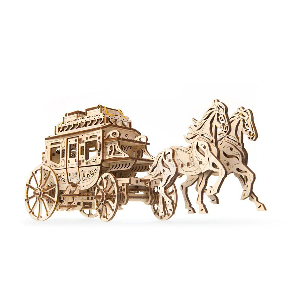 Made in Ukraine UGears Stagecoach 3D Puzzle Mechanical Wooden Model Kit