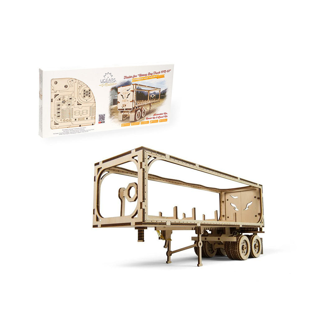 Ukraine Made UGears Wooden Mechanical DIY Trailer For Heavy Boy Truck Model Kit