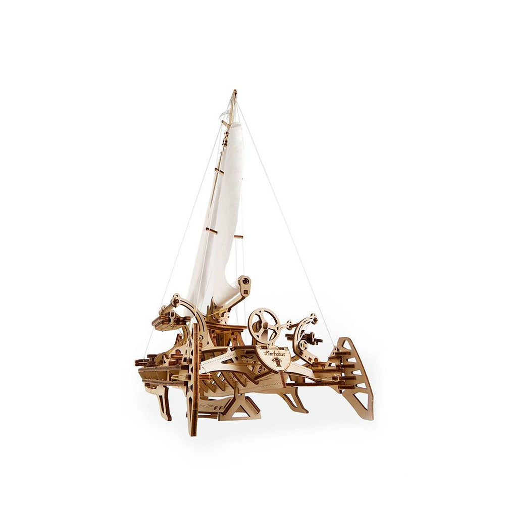 Made in Ukraine UGears Trimaran Merihobus Yacht Wooden Mechanical Model DIY