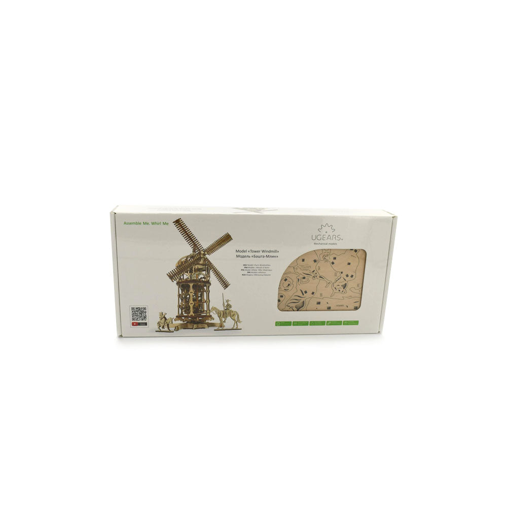 Made in Ukraine UGears Tower Windmill Wooden Mechanical 3D Puzzle DIY Kit