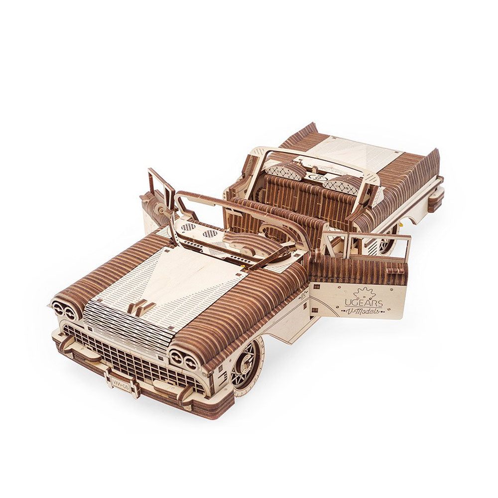 Ukraine Made UGears 3D Wooden Puzzle Dream Cabriolet VM-05 From The 50s Mechanical Model Kit