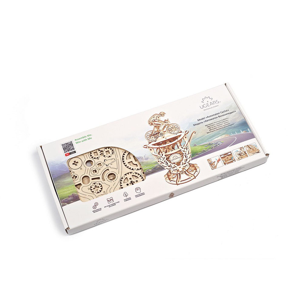 Ukraine Made Automaton Cyclist Mechanical 3D Puzzle Classic Tour De France Cup Wood Model Kit