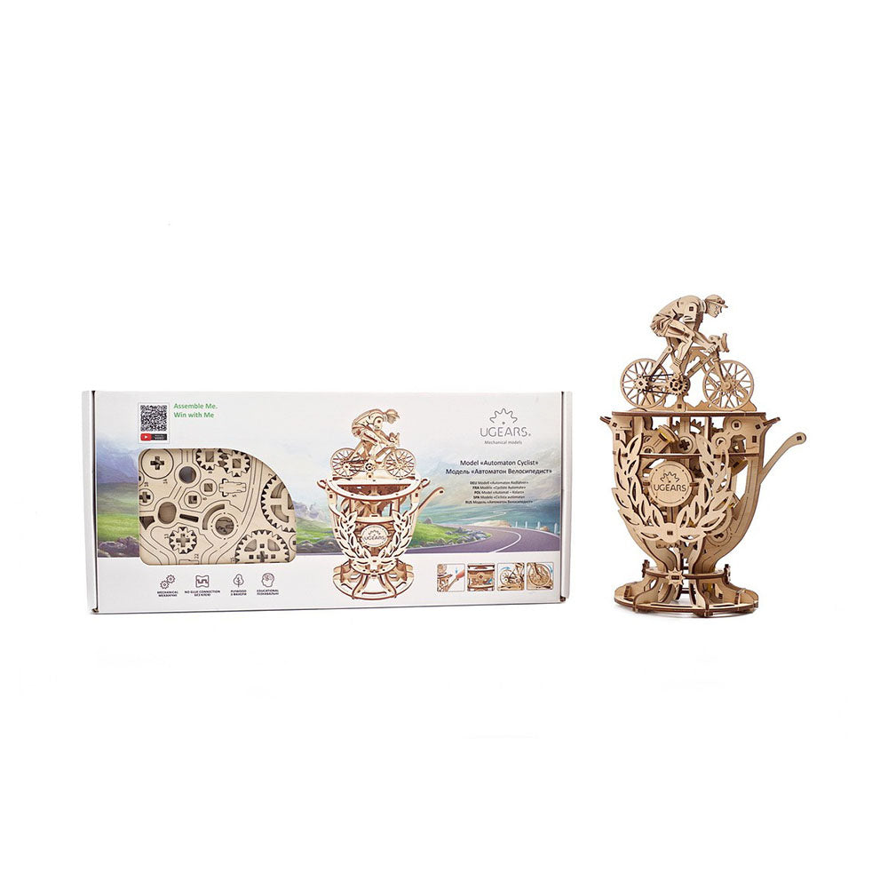Ukraine Made Automaton Cyclist Mechanical 3D Puzzle Classic Tour De France Cup Wood Model Kit