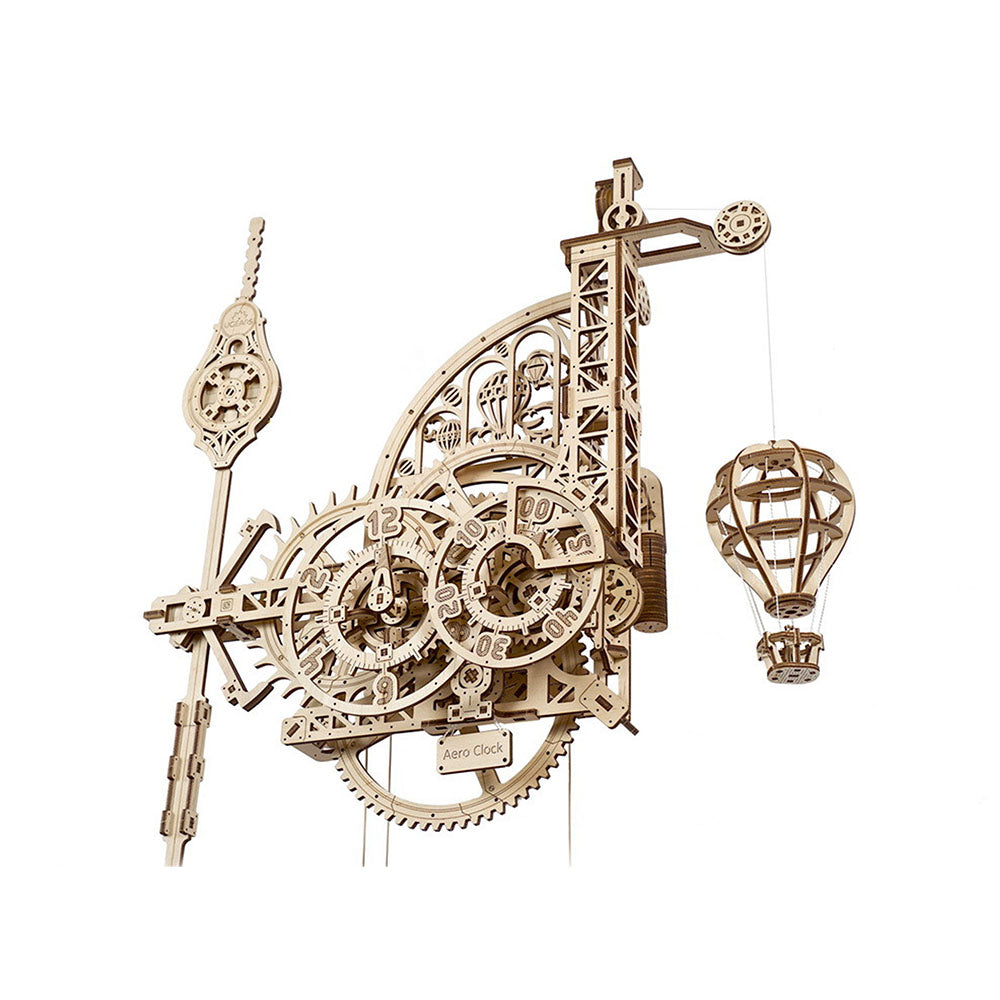 Made in Ukraine UGears Aero Clock Wall Clock With Pendulum Mechanical 3D Puzzle