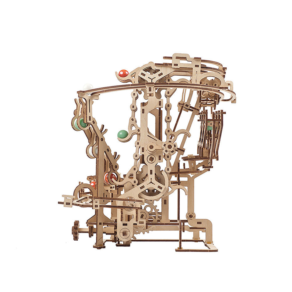 Ukraine Made UGears Marble Run Chain Hoist Model Pre-Cut Boards And 10 Marbles