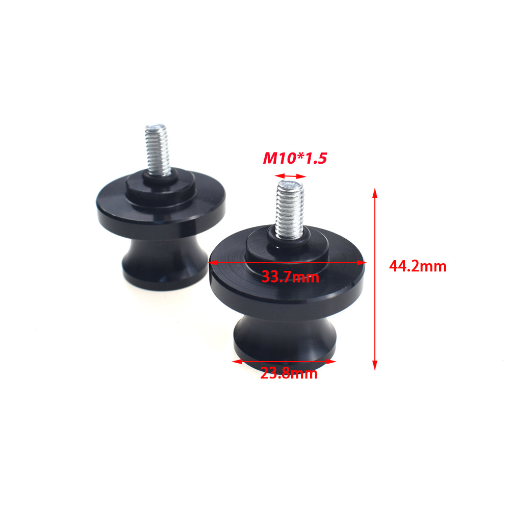 Black M10 Swingarm Sliders Spools For Kawasaki Ninja 250R EX250 KTM 690 Enduro Yamaha TZR250