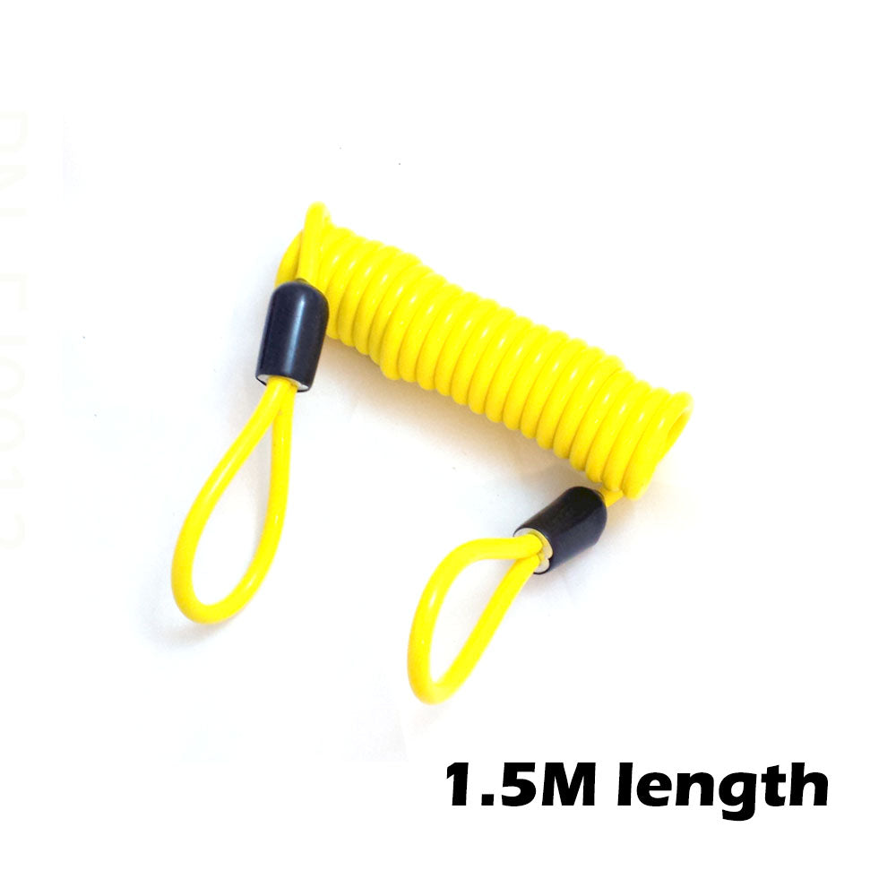 1.5m Long Disc Lock Warning Reminder Cable Security Motorcycle Bike Scooter
