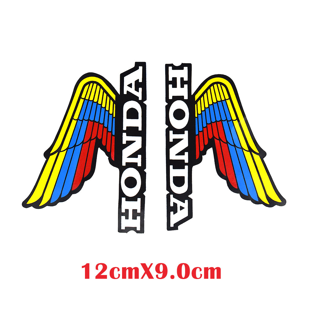 Pair For Honda Wing Fuel Tank Sticker Decals Motorcycle Bike Car Yellow-Blue-Red