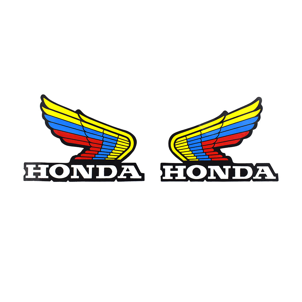 Pair For Honda Wing Fuel Tank Sticker Decals Motorcycle Bike Car Yellow-Blue-Red