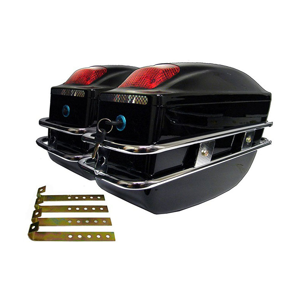 Side Hard Trunk Saddle Bags For Kawasaki VN1500E Classic VN1500L Nomad FI VN1600A Classic VN1700A Voyager ABS etc.