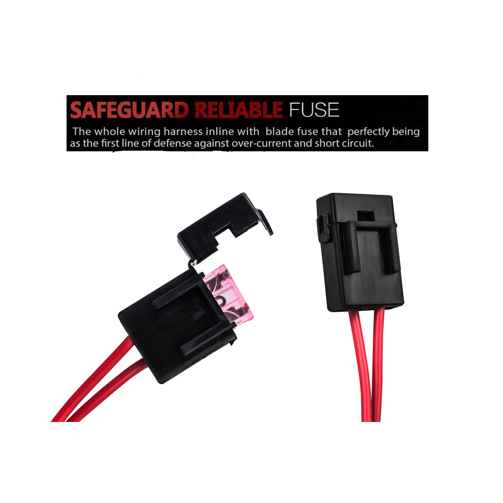2way LED Universal Driving light Wiring Loom Harness 12V 24V 40A Relay Switch
