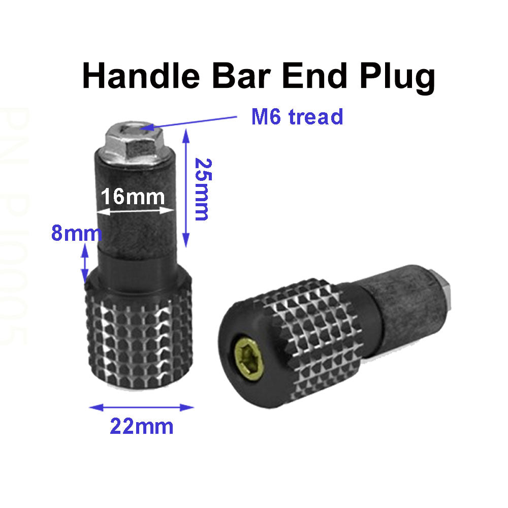2Pcs Universal Motorcycle CNC Aluminum Handlebar Grips Bar End Plugs Black