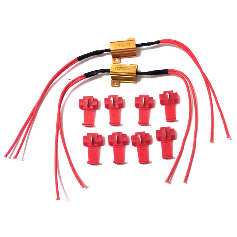 2 x Motorcyle LED Load Resistors Fix Indicators Turn Signal Fash Rate Slow Fixed