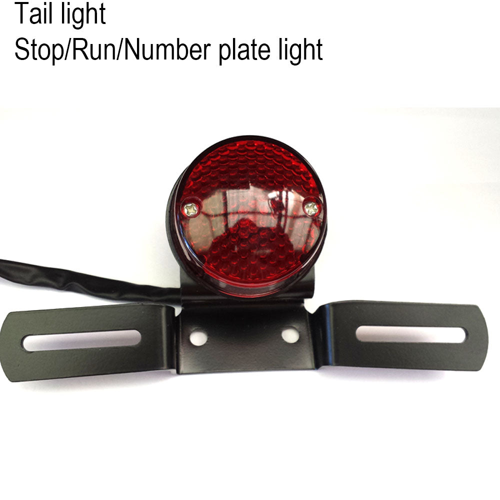 12V Round Tail Light Motorcycle Fender Eliminator License Plate Bracket Holder