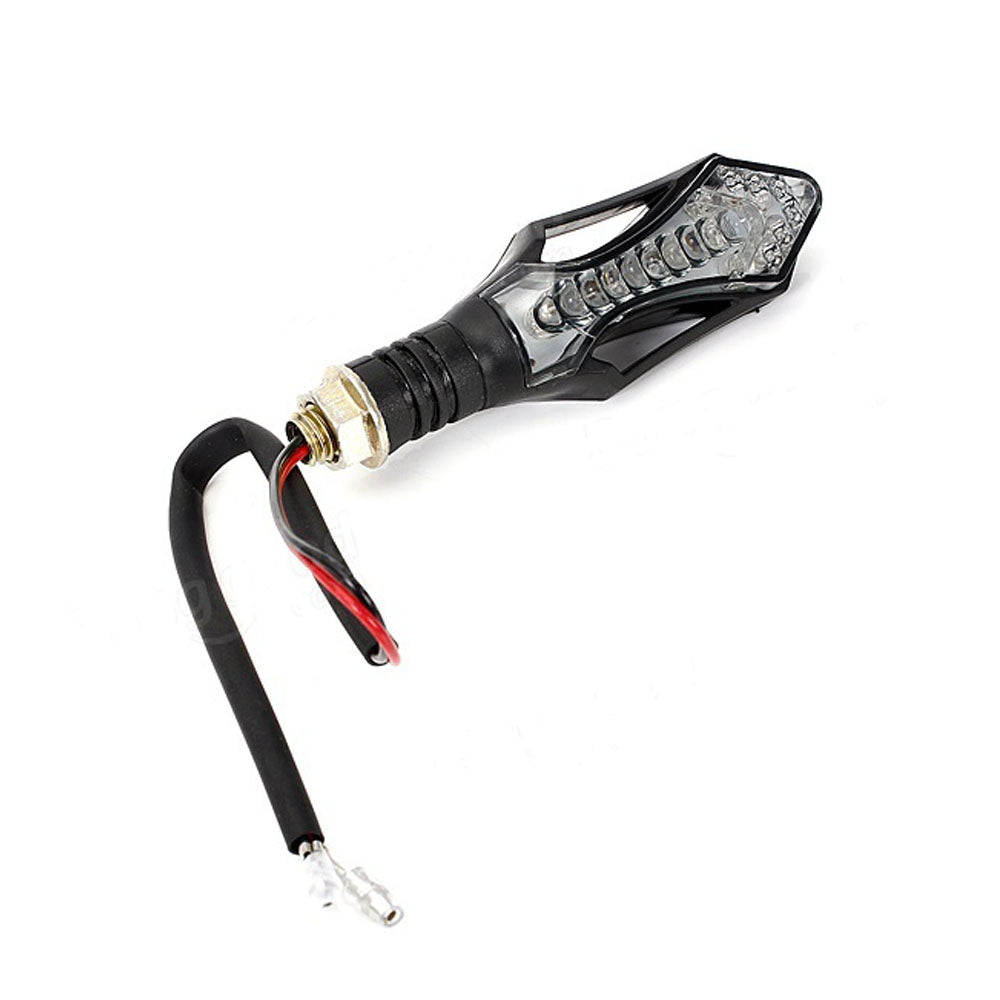 2x 9 LED Arrow Style Motorcycle Scooter Turn Signal Indicators Light Lamp Amber