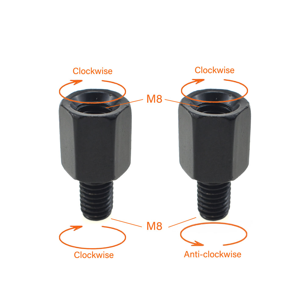 Converter Mirror Adapter R8 mm Male to R8 mm Female + L8 mm Male to R8 mm Female