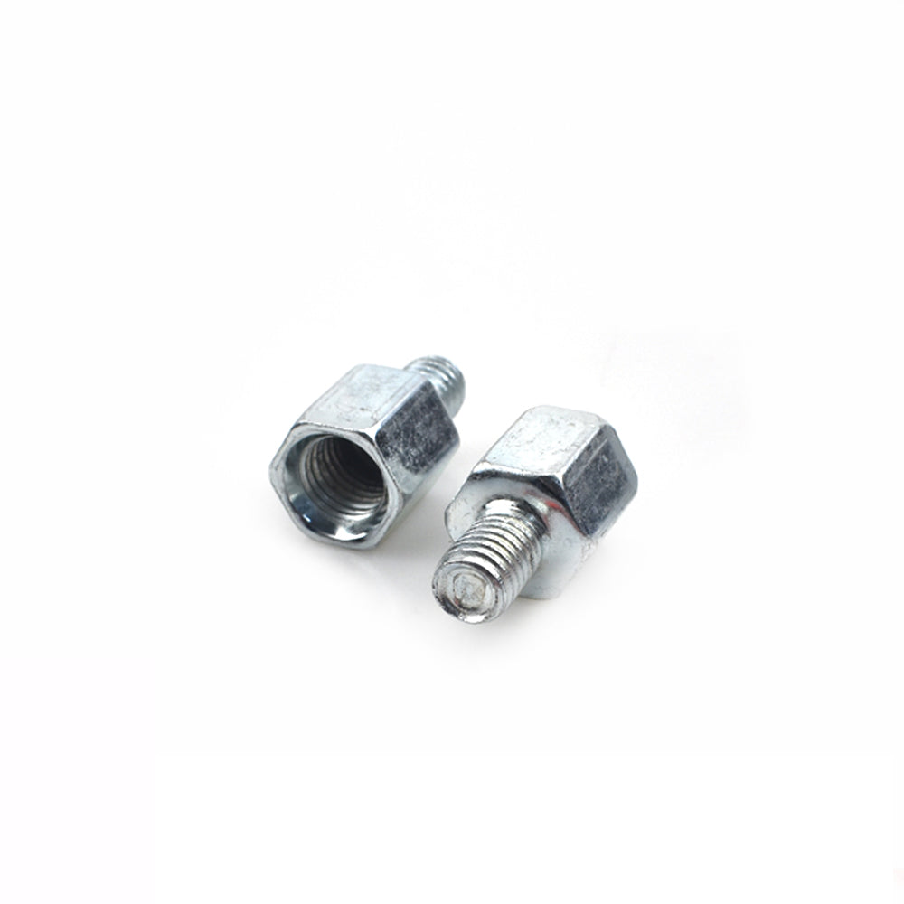 2 x Thread Reducer Motorcycle Mirror Adapters Left 8 mm to Right 10 mm - Silver