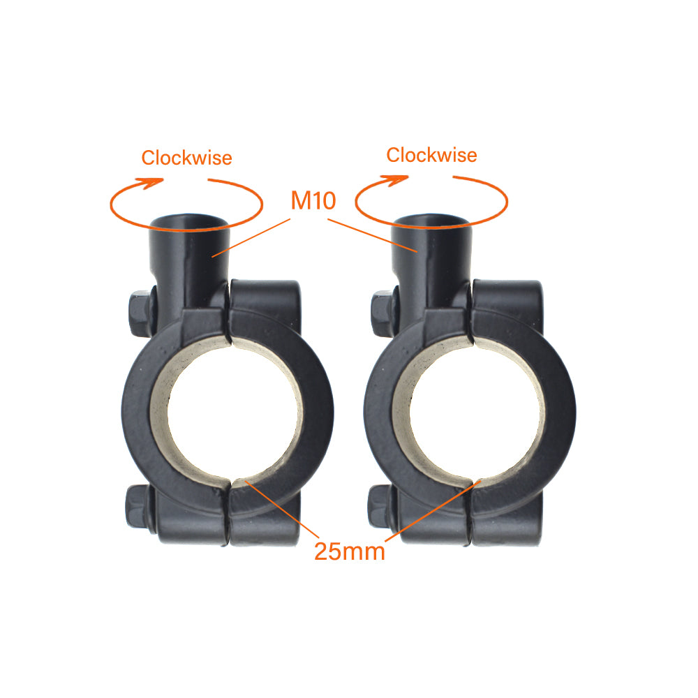 M10 10mm Thread 1" 25mm Handlebar Motorcycle Mirror Adapter Holder Mount Clamp
