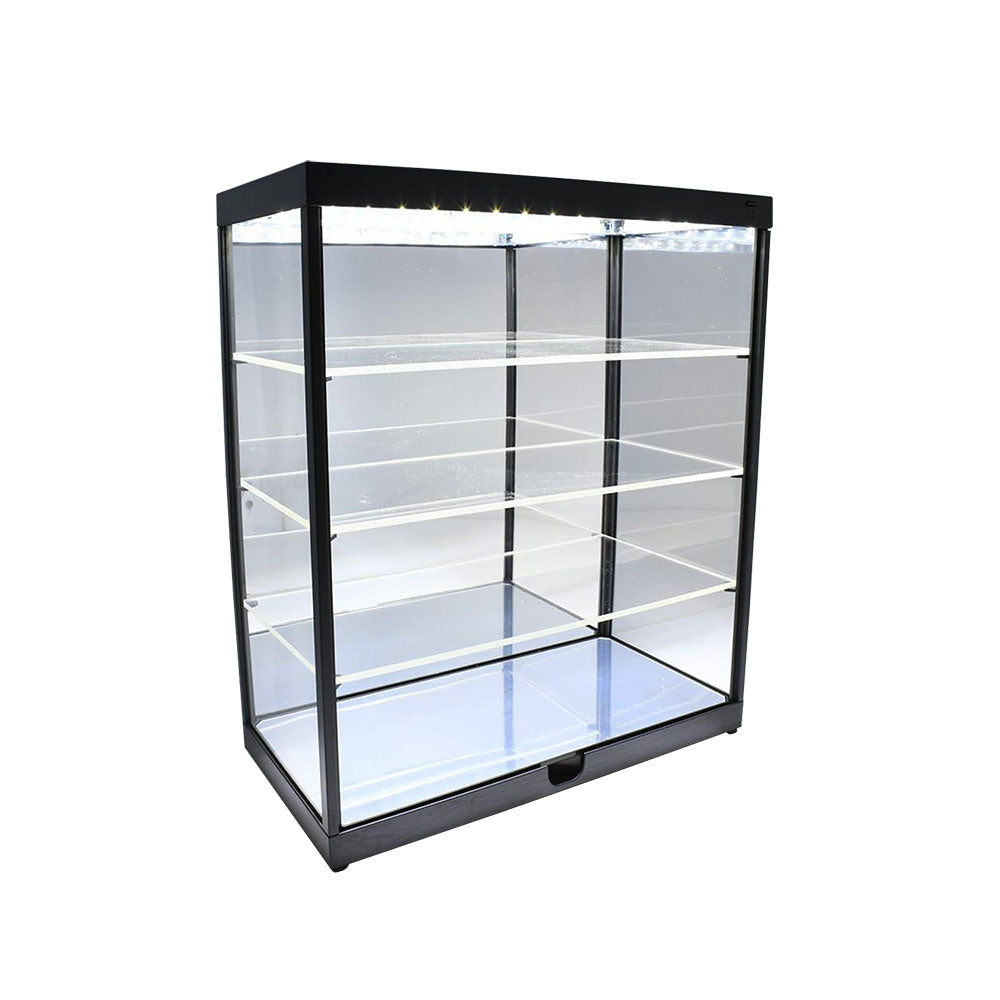4 Layer LED Light 1:18/1:24 Car Models Display Case With Mirrored Back & Black