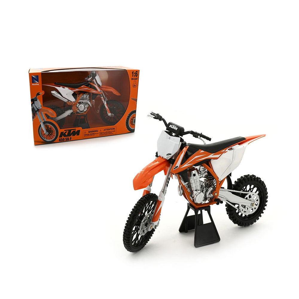 NewRay Licensed 1:6 Scale KTM 450 SX-F 2018 Dirt Bike Motorbike Toy
