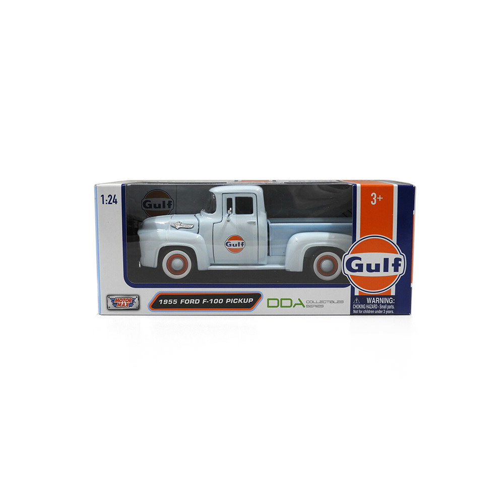 MotorMax Licensed 1:24 Scale Gulf 1955 Ford F-100 Pickup Diecast Model